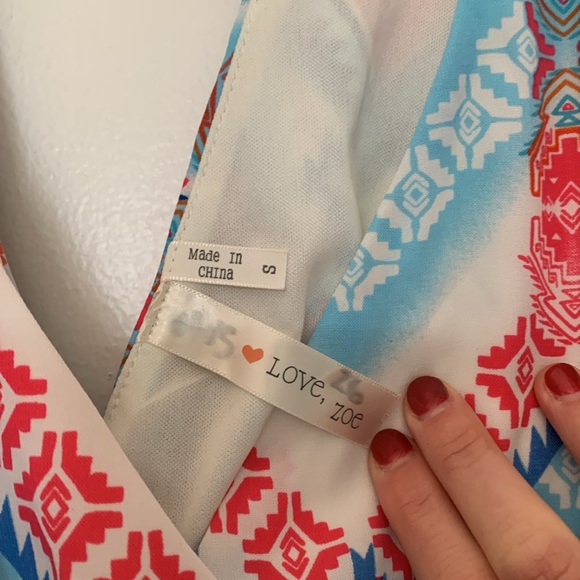 3 for $9!😎 Beach sundress flowy Aztec pattern lining size small - Picture 2 of 7